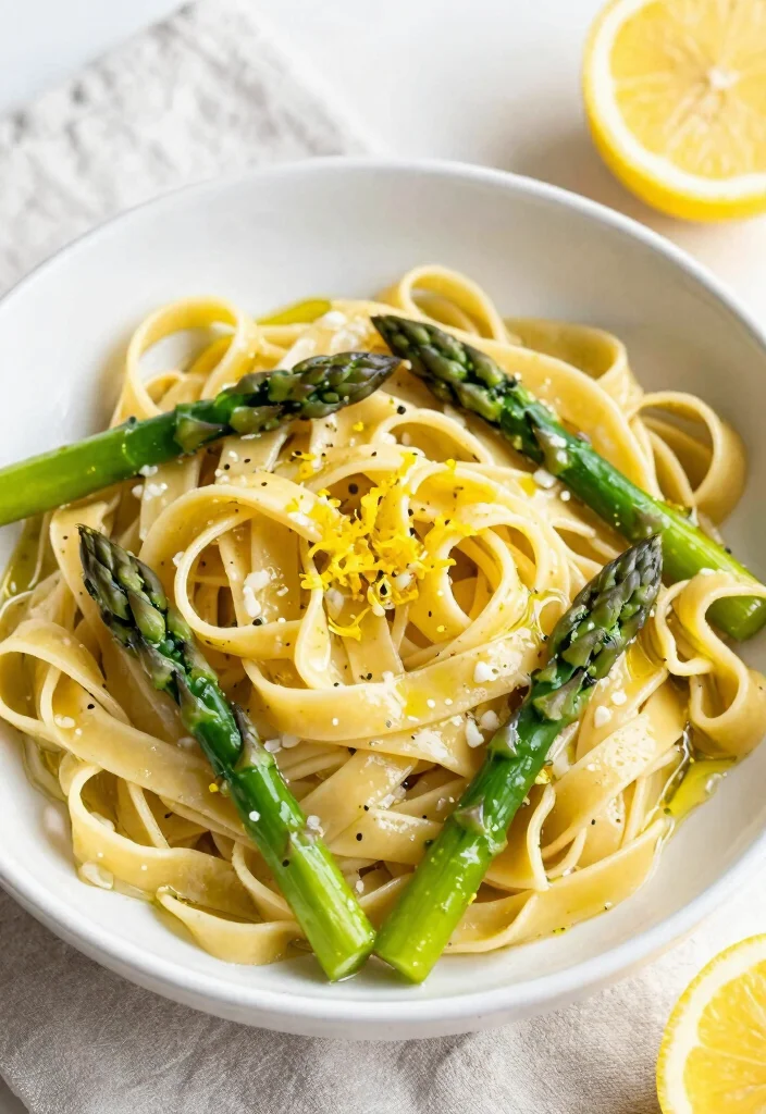 20 Healthy Vegetarian Pasta Recipes for Guilt-Free Comfort - 6. Lemon Garlic Asparagus Pasta 1