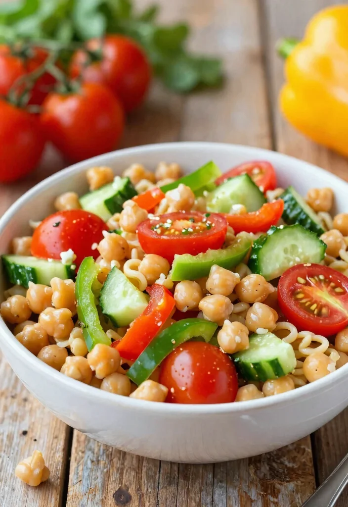20 Healthy Vegetarian Pasta Recipes for Guilt-Free Comfort - 8. Chickpea Pasta Salad 1