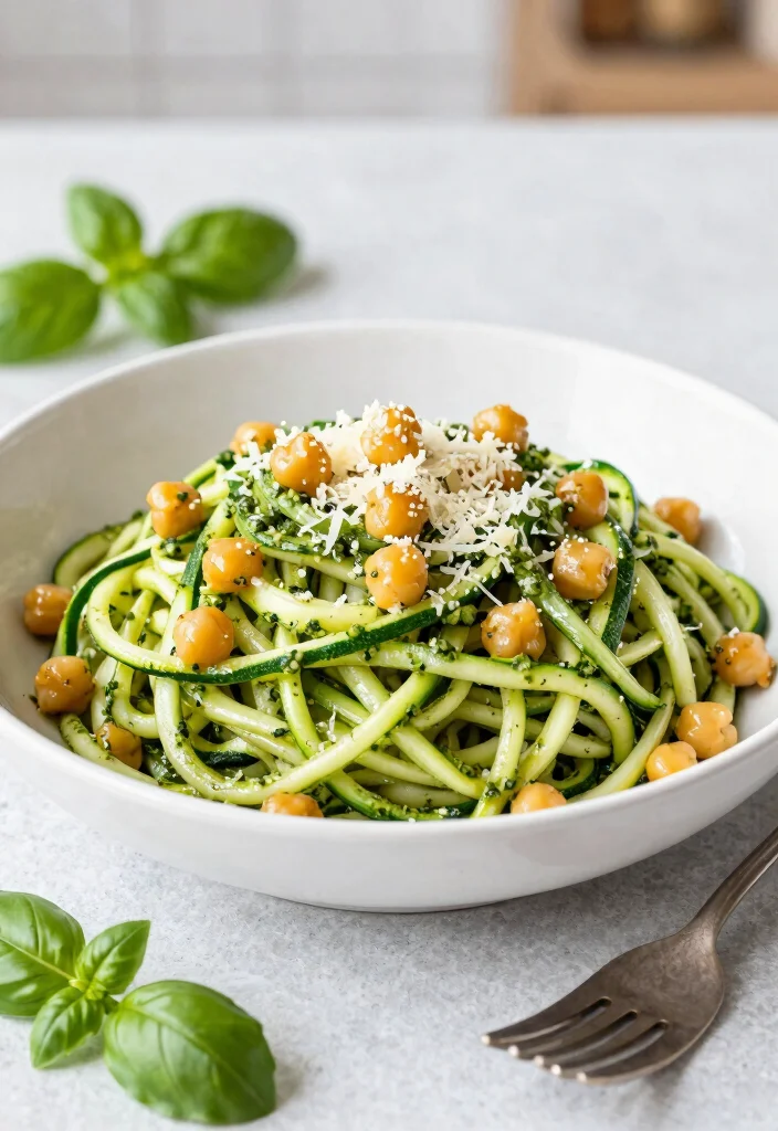 20 High-Protein Vegetarian Meal Prep Recipes for the Week - 10. Zucchini Noodles with Pesto 1