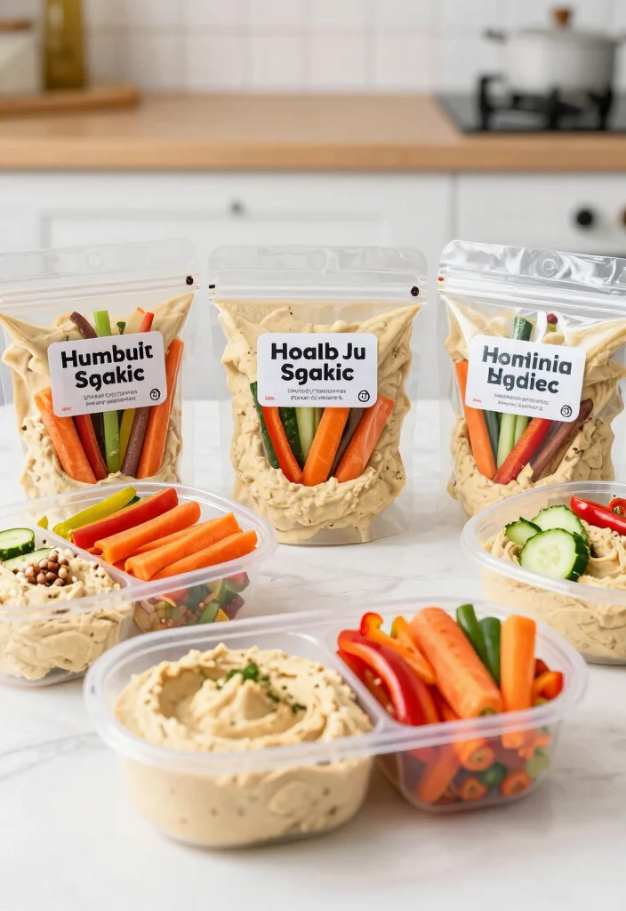 20 High-Protein Vegetarian Meal Prep Recipes for the Week - 13. Hummus & Veggie Snack Packs 1