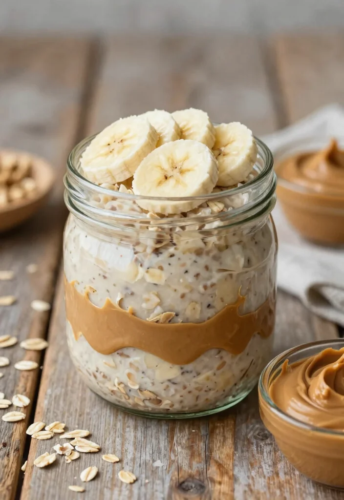 20 High-Protein Vegetarian Meals for Muscle & Health - 13. Peanut Butter and Banana Overnight Oats 1