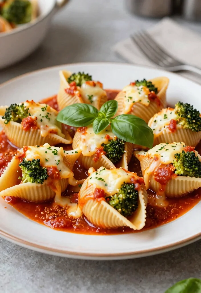 20 High-Protein Vegetarian Meals for Muscle & Health - 20. Broccoli and Cheese Stuffed Shells 1