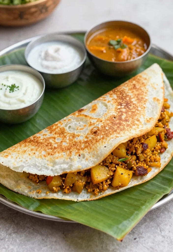 20 Indian Vegetarian Breakfast Recipes to Start Your Day Right - 17. Masala Dosa 1
