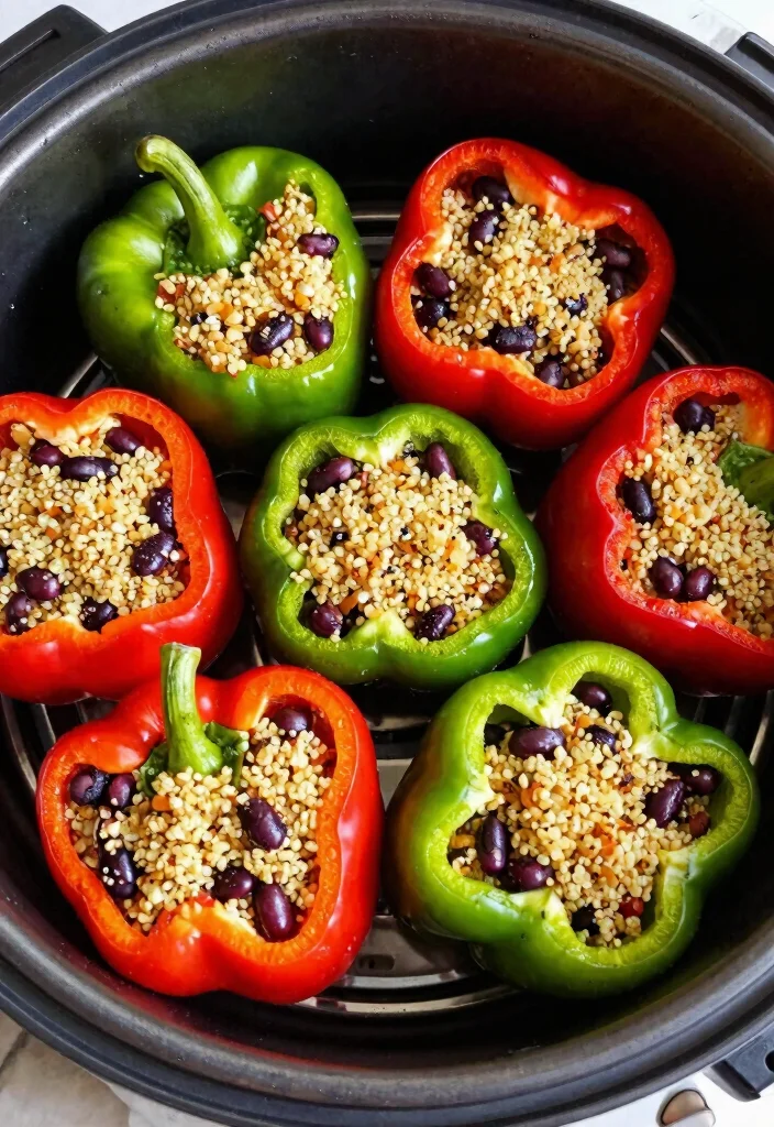 20 Instant Pot Vegetarian Recipes for Fast and Healthy Dinners - 6. Stuffed Bell Peppers 1