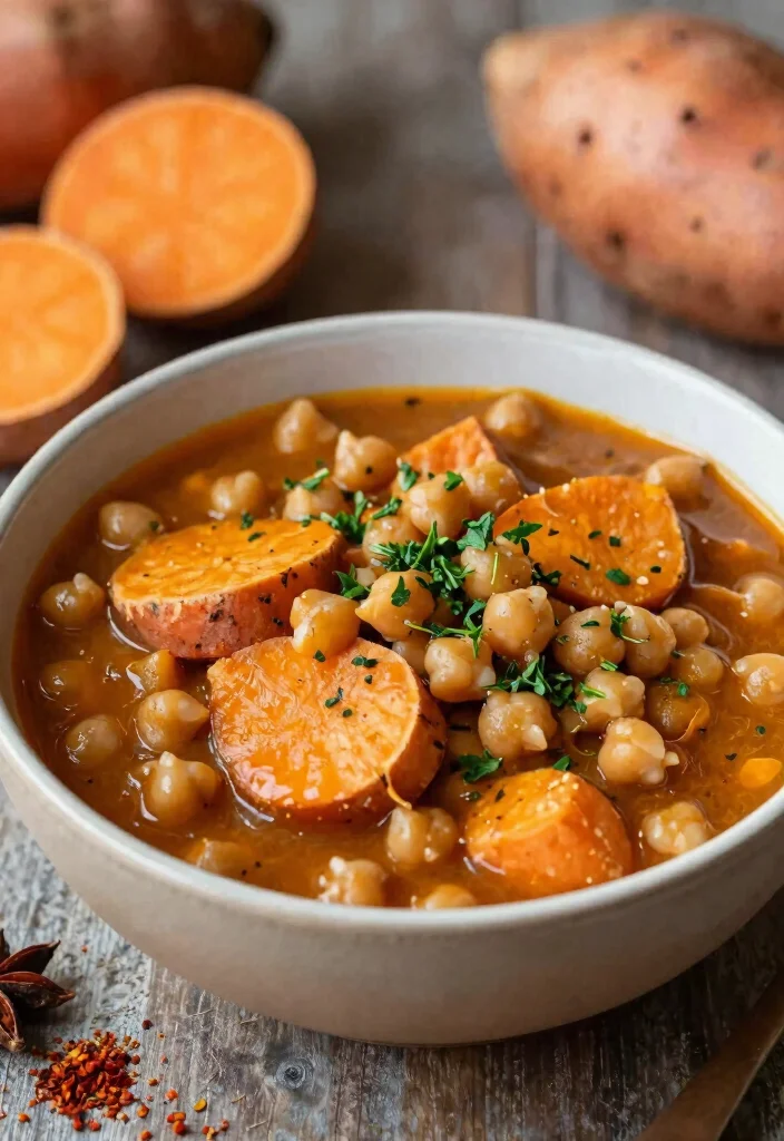 20 Instant Pot Vegetarian Recipes for Fast and Healthy Dinners - 7. Sweet Potato and Chickpea Stew 1