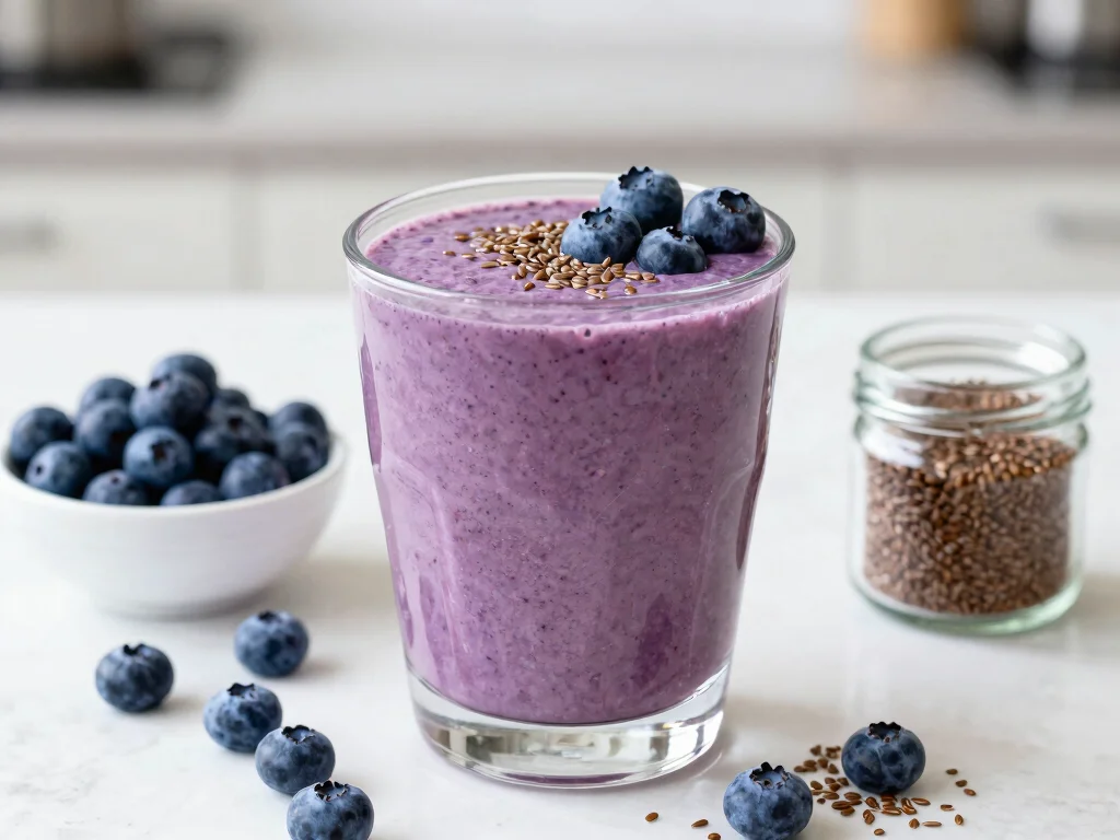 20 Juice Plus Complete Recipes (Smooth & Filling) - 12. Blueberry & Flaxseed Smoothie 1