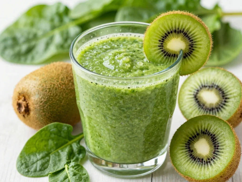 20 Juice Plus Complete Recipes (Smooth & Filling) - 17. Kiwi & Spinach Energy Smoothie 1