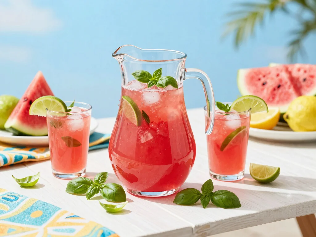 20 Juice Recipes for Parties (Crowd Favorites) - 1. Refreshing Watermelon Basil Cooler 1