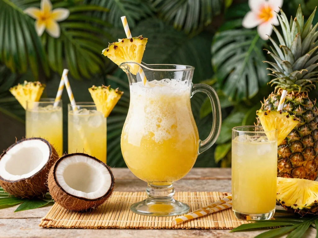 20 Juice Recipes for Parties (Crowd Favorites) - 2. Tropical Pineapple Coconut Splash 1