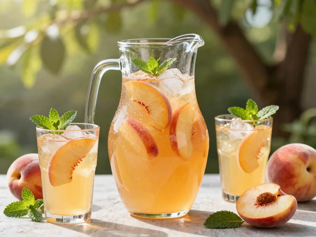 20 Juice Recipes for Parties (Crowd Favorites) - 7. Sparkling Peach Lemonade 1