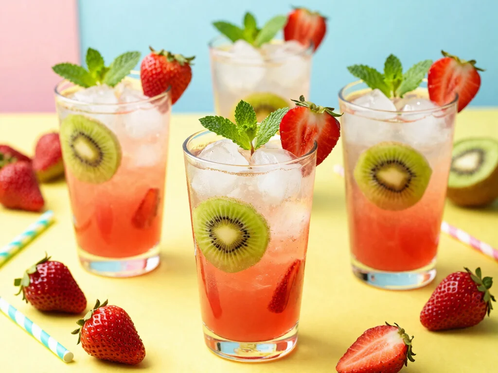 20 Juice Recipes for Parties (Crowd Favorites) - 9. Strawberry Kiwi Fizz 1