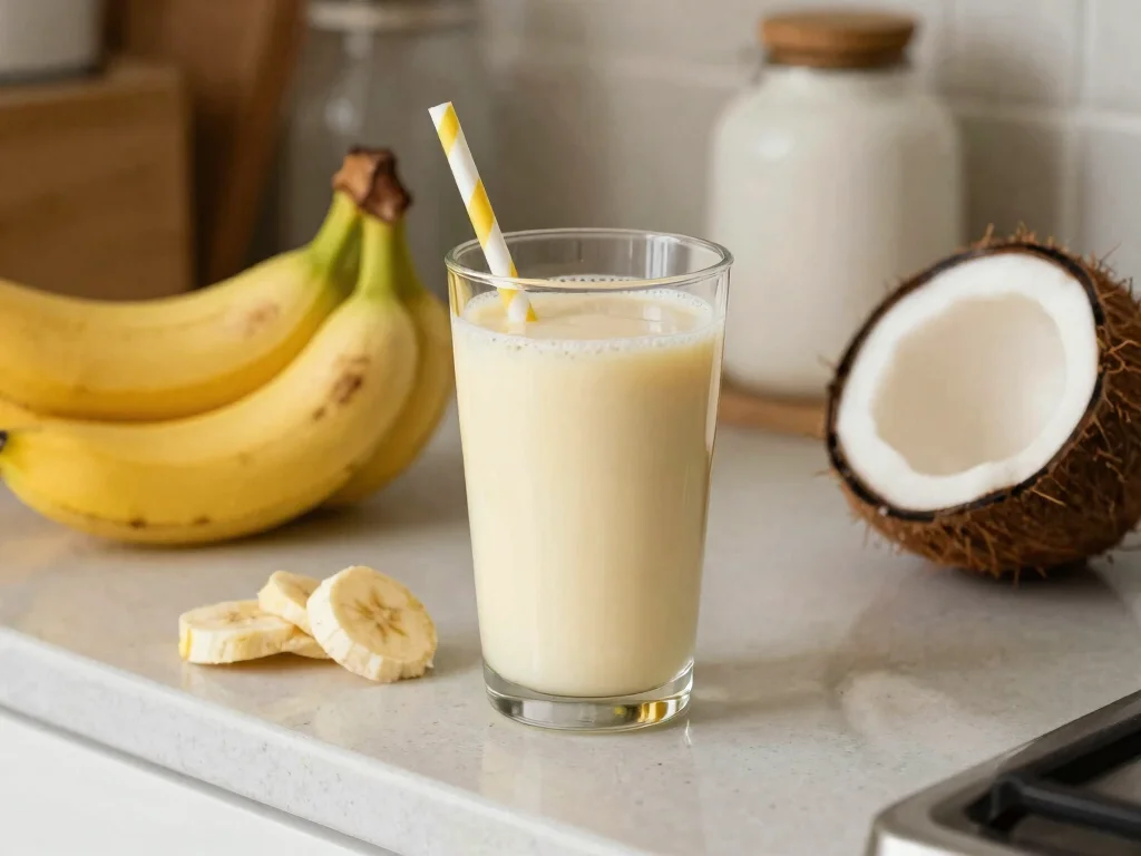 20 Juice Recipes for Pregnant Women (Safe & Nourishing) - 17. Creamy Coconut Banana Juice 1
