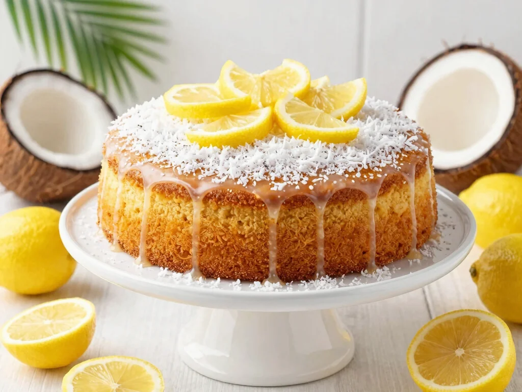 20 Recipes with Lemon Juice (Zesty & Bright) - 11. Lemon Coconut Cake 1