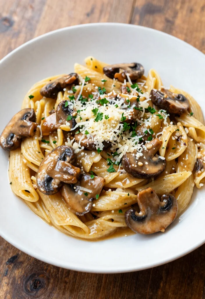 20 Vegetarian 15-Minute Meals for Busy Weeknights - 13. Garlic Butter Mushroom Pasta 1