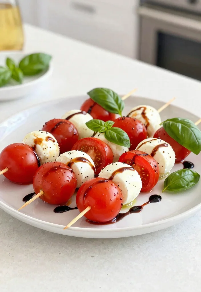 20 Vegetarian 15-Minute Meals for Busy Weeknights - 19. Tomato and Mozzarella Skewers 1