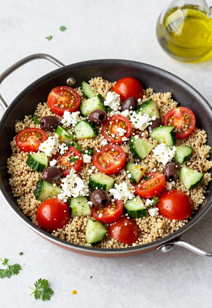 20 Vegetarian 15-Minute Meals for Busy Weeknights - 7. One-Pan Mediterranean Quinoa 1