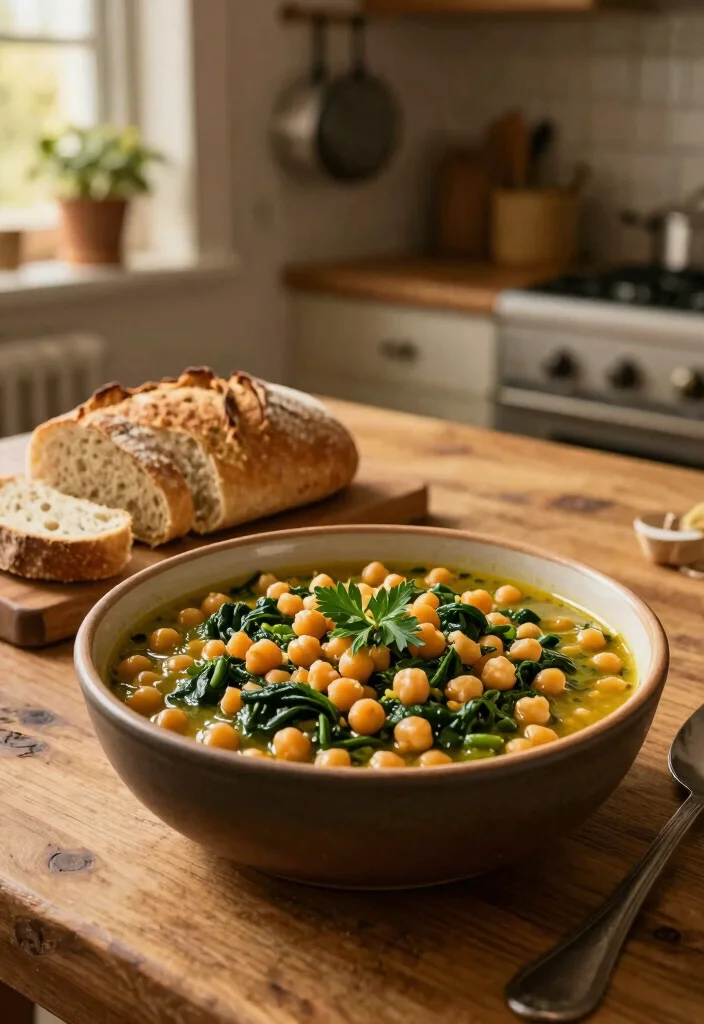 20 Vegetarian 30-Minute Meals for Quick Cooking - 1. Spicy Chickpea and Spinach Stew 1