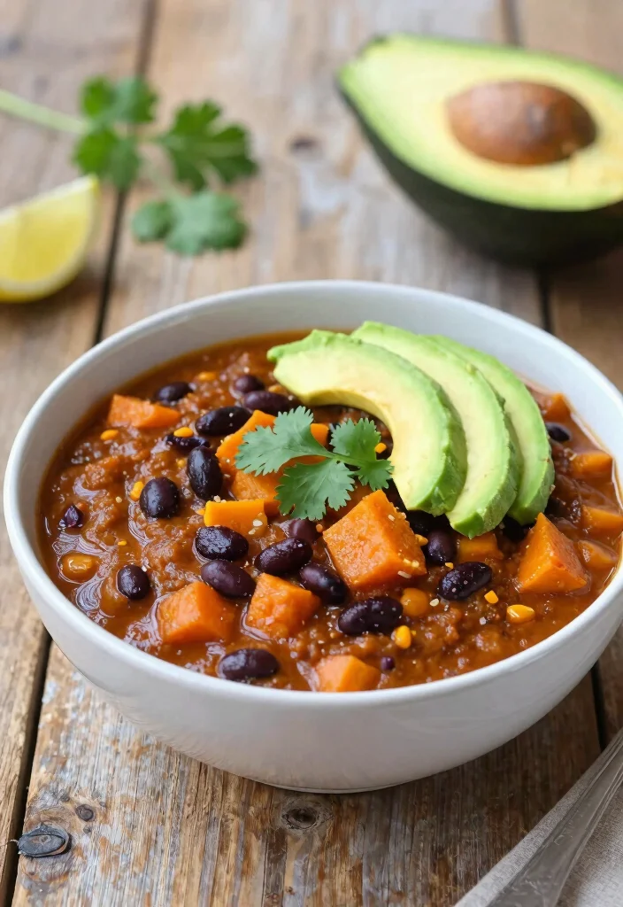 20 Vegetarian 30-Minute Meals for Quick Cooking - 12. Sweet Potato and Black Bean Chili 1