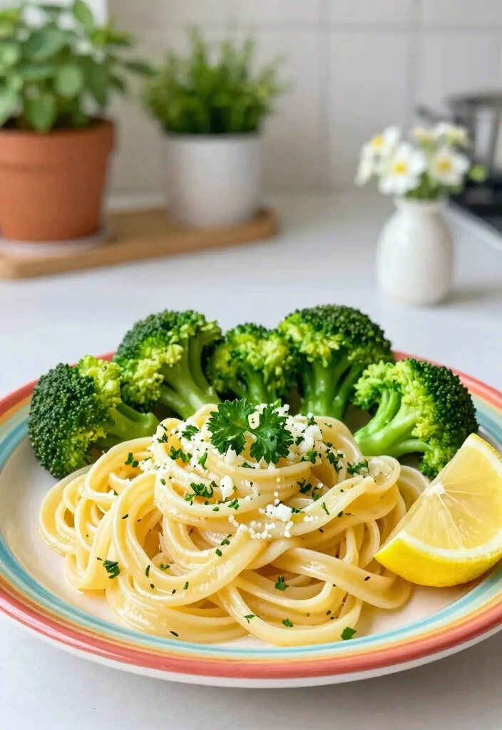 20 Vegetarian 30-Minute Meals for Quick Cooking - 2. Lemon Garlic Pasta with Broccoli 1