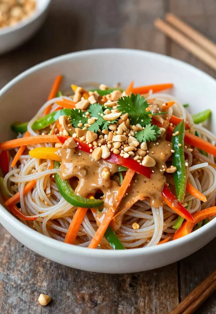 20 Vegetarian Work Lunch Ideas You Can Pack Fast - 12. Thai Peanut Noodle Salad 1