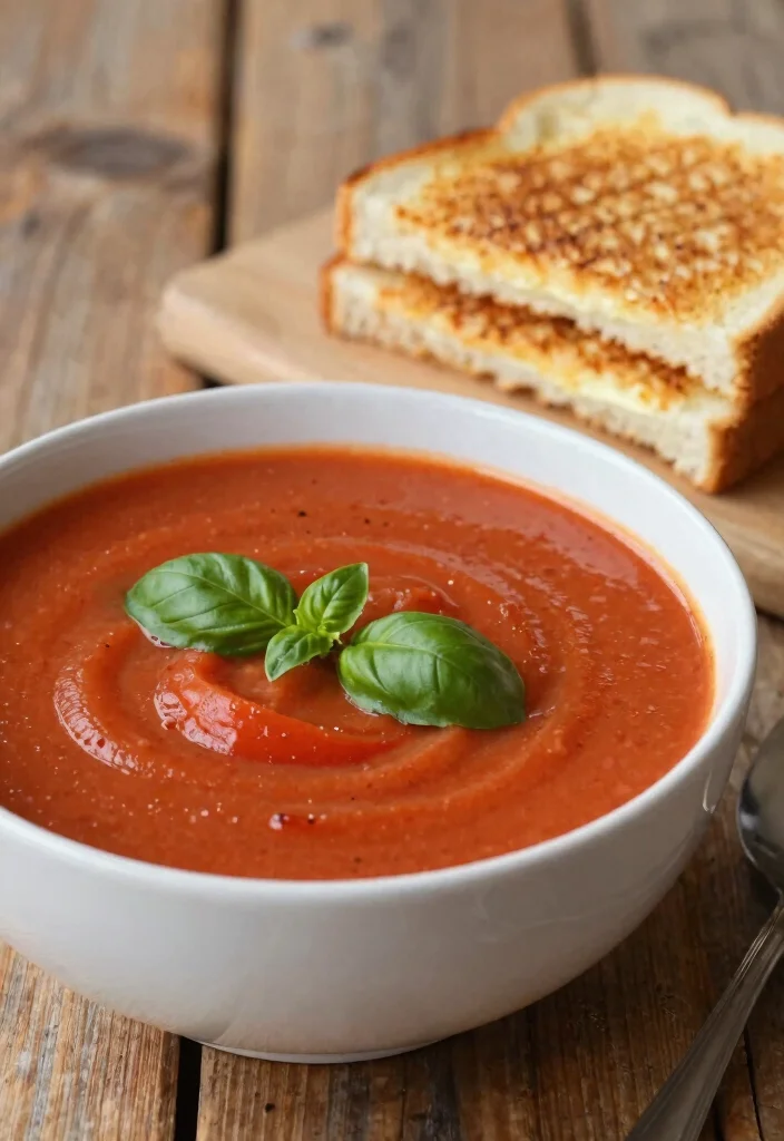 20 Vegetarian Work Lunch Ideas You Can Pack Fast - 14. Tomato Basil Soup with Grilled Cheese 1