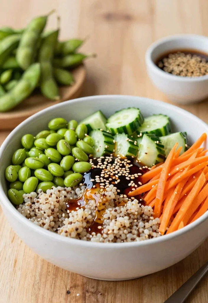 20 Vegetarian Work Lunch Ideas You Can Pack Fast - 20. Edamame and Quinoa Bowl 1