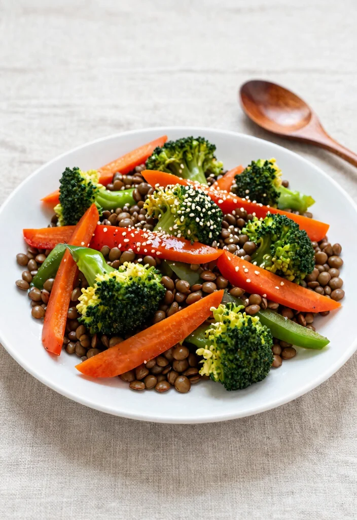 20 Vegetarian Work Lunch Ideas You Can Pack Fast - 6. Lentil and Vegetable Stir-fry 1
