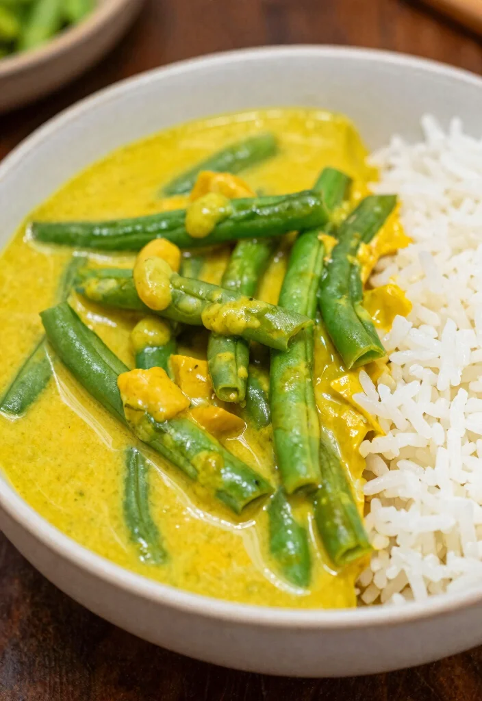 20 Vegetarian Yellow Curry Recipes Full of Flavor - 15. Green Bean Yellow Curry 1