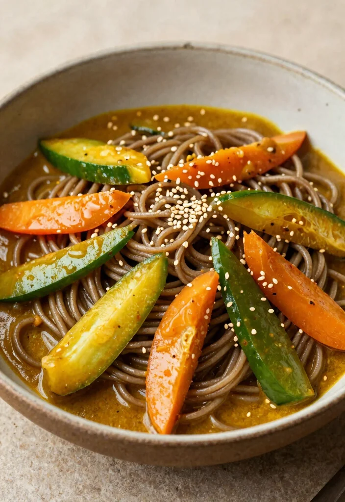 20 Vegetarian Yellow Curry Recipes Full of Flavor - 18. Curry Spiced Soba Noodles 1