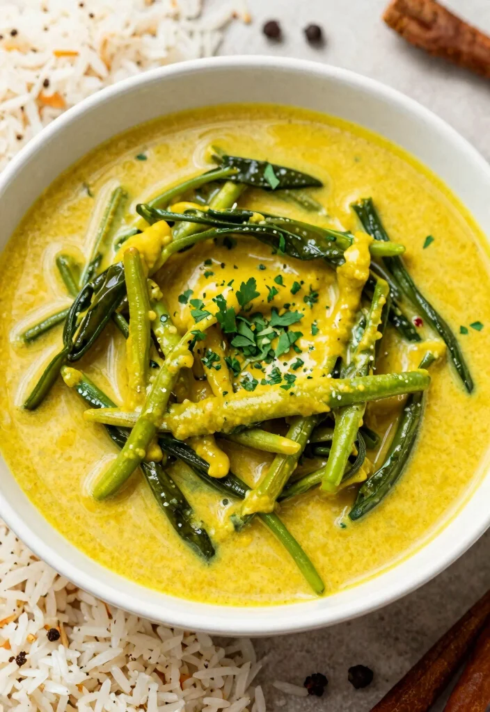 20 Vegetarian Yellow Curry Recipes Full of Flavor - 20. Mustard Greens and Yellow Curry 1