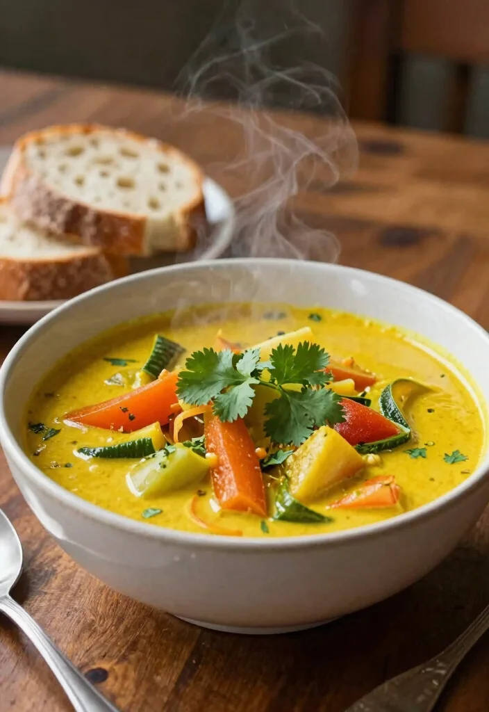 20 Vegetarian Yellow Curry Recipes Full of Flavor - 7. Vegetable Yellow Curry Soup 1