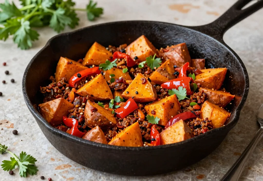 17 Whole30 Cast Iron Recipes Classic Cooking - 12. Chorizo and Sweet Potato Skillet 1