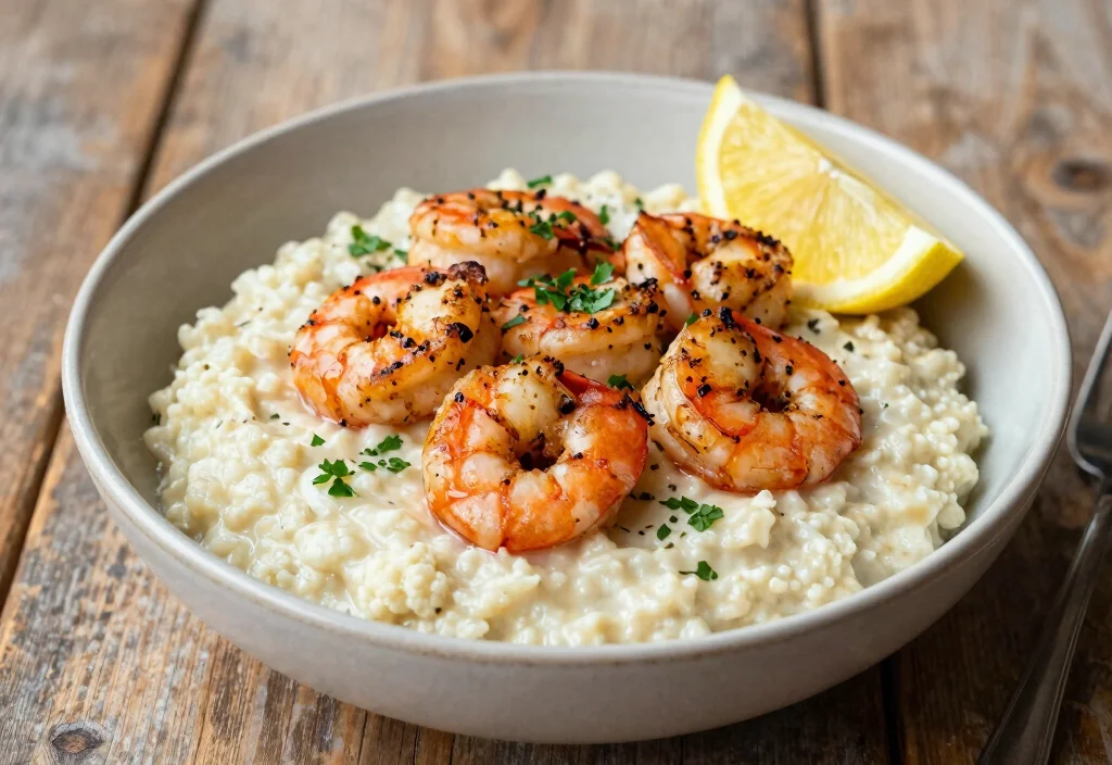 17 Whole30 Cast Iron Recipes Classic Cooking - 8. Shrimp and Cauliflower Grits 1