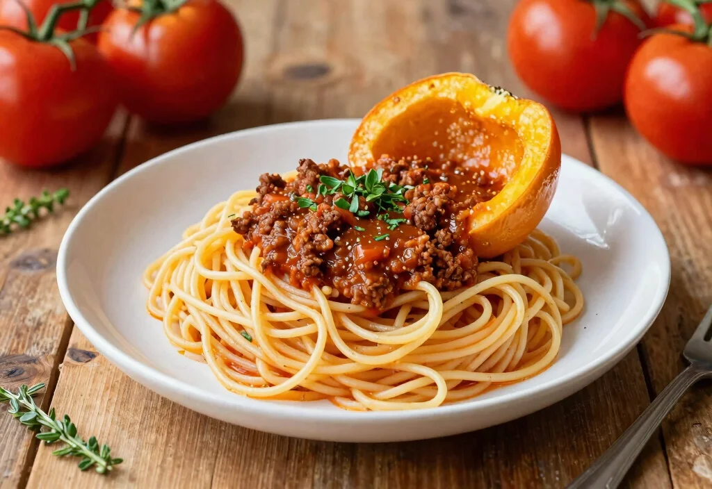 17 Whole30 Lunch Ideas for Work Week - 13. Spaghetti Squash with Meat Sauce 1