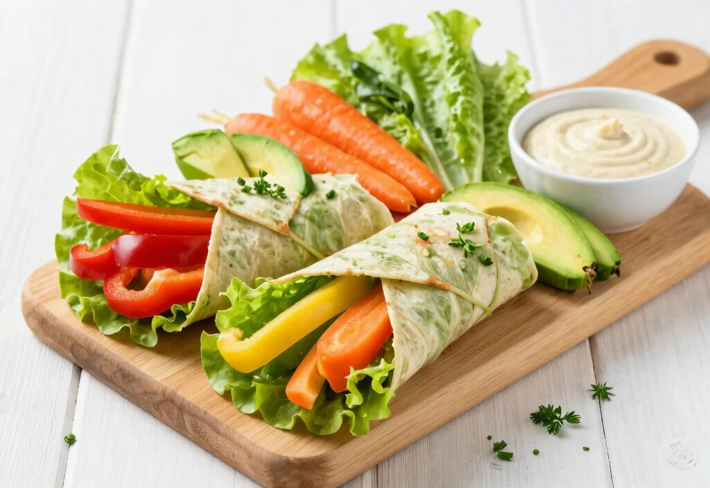 17 Whole30 Lunch Ideas for Work Week - 3. Rainbow Veggie Wraps 1