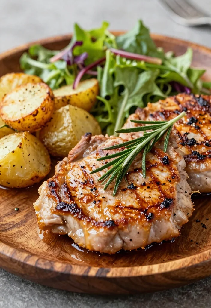 17 Whole30 Pork Chop Recipes for Quick Dinners - 17. Rosemary Garlic Pork Chops 1
