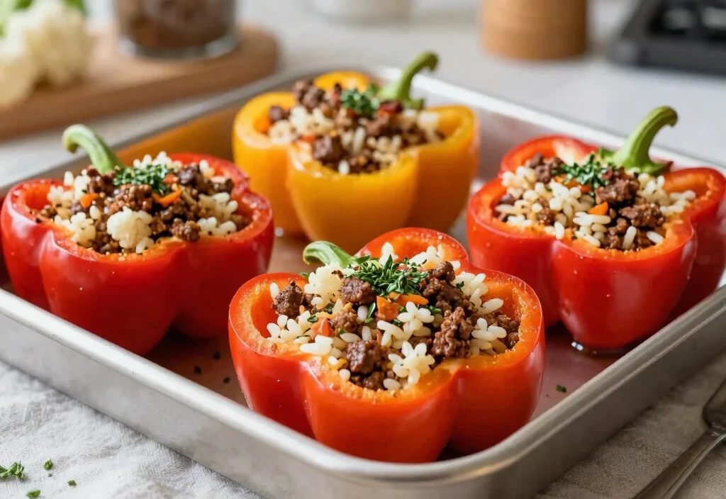 17 Whole30 Sheet Pan Dinners: One Pan, Zero Cleanup - 9. Stuffed Bell Peppers 1