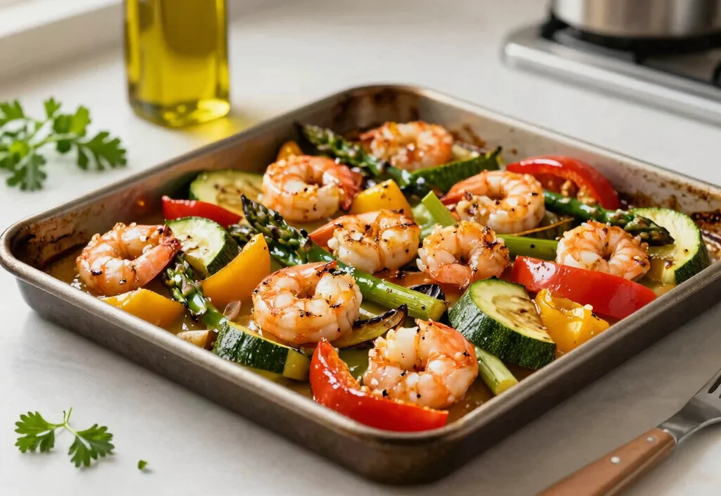 17 Whole30 Shrimp Recipes Fast & Easy - 10. One-Pan Shrimp Veggie Bake 1