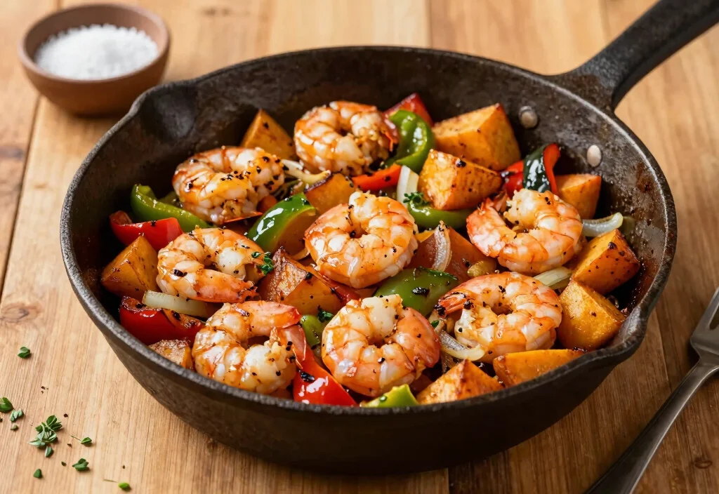 17 Whole30 Shrimp Recipes Fast & Easy - 17. Shrimp and Sweet Potato Hash 1