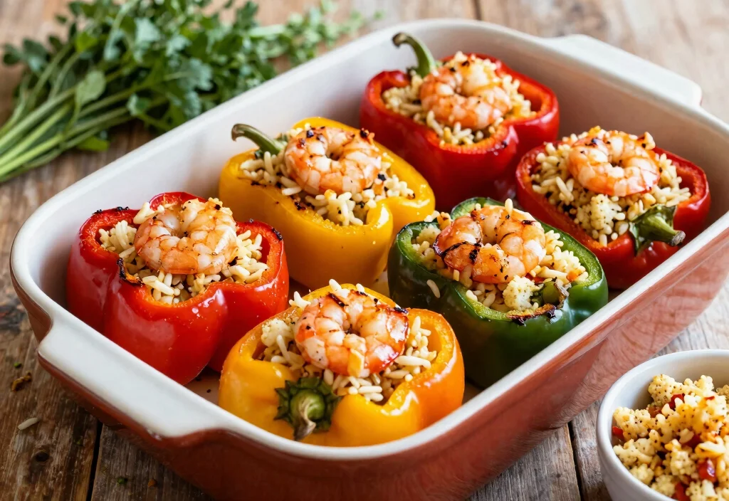 17 Whole30 Shrimp Recipes Fast & Easy - 8. Shrimp Stuffed Peppers 1