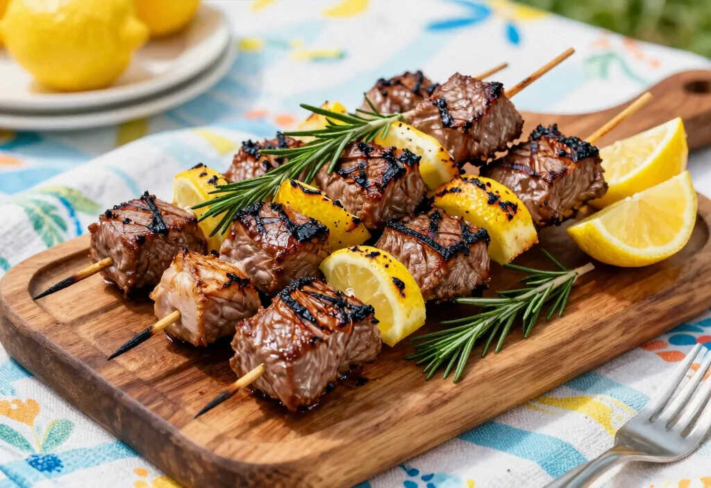 17 Whole30 Steak Recipes with Restaurant Quality - 6. Lemon Rosemary Steak Skewers 1