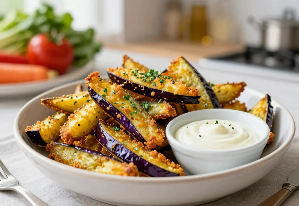 18 Whole30 Air Fryer Recipes Crispy & Healthy - 7. Tasty Air Fryer Eggplant Fries 1