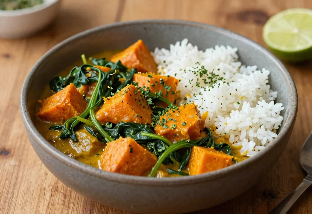 18 Whole30 Curry Recipes with Exotic Flavors - 3. Sweet Potato and Spinach Curry 1