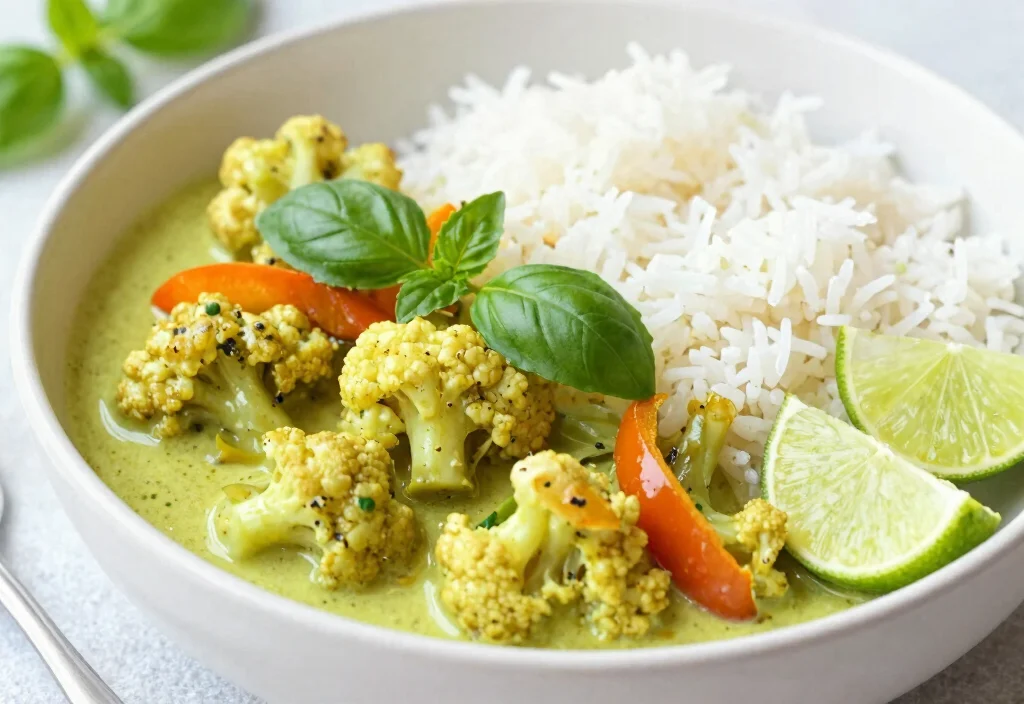 18 Whole30 Curry Recipes with Exotic Flavors - 7. Green Curry with Cauliflower 1