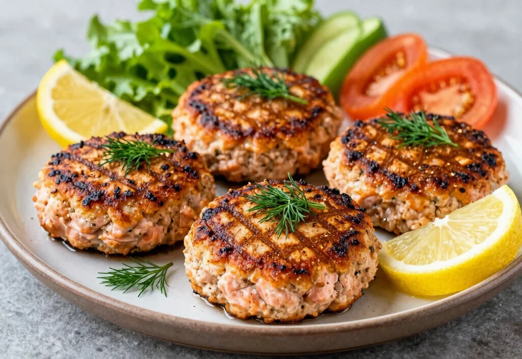 18 Whole30 Fish Recipes for Lighter Options - 12. Lemon Dill Grilled Salmon Burgers 1