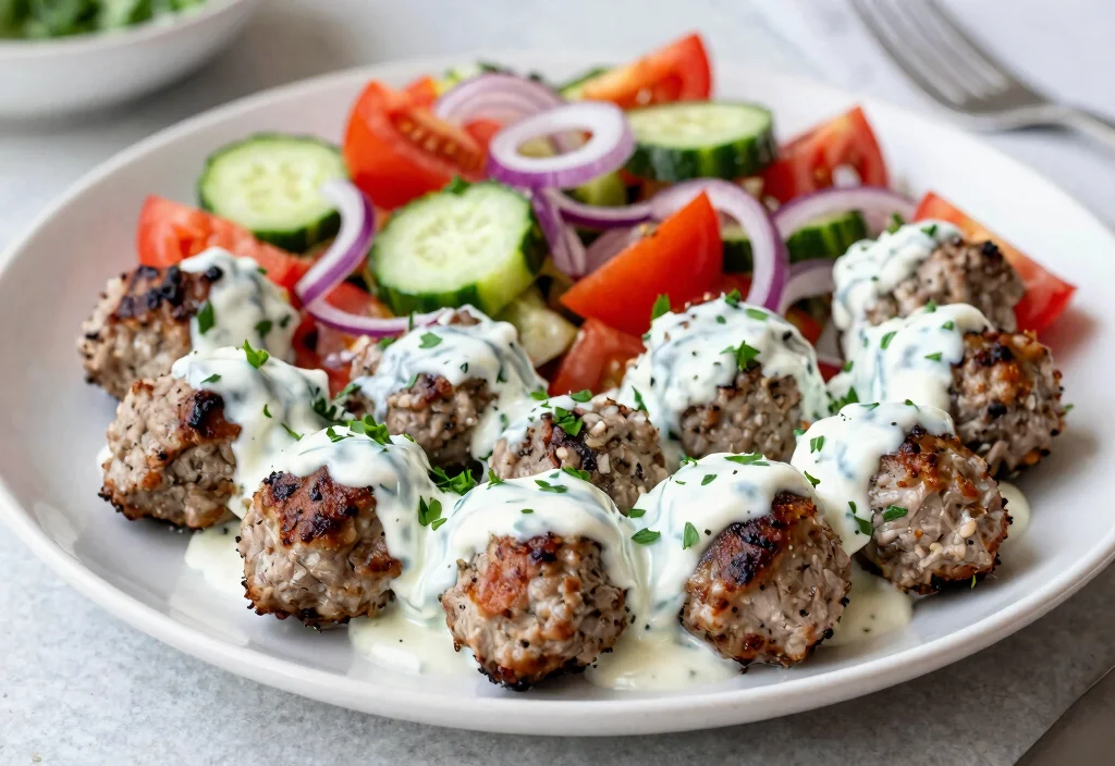 18 Whole30 Meatball Recipes Versatile & Tasty - 6. Greek Meatballs with Tzatziki Sauce 1