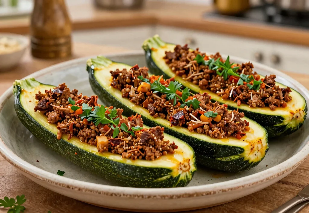 18 Whole30 Oven Recipes for Hands-Off Cooking - 12. Whole30 Stuffed Zucchini Boats 1
