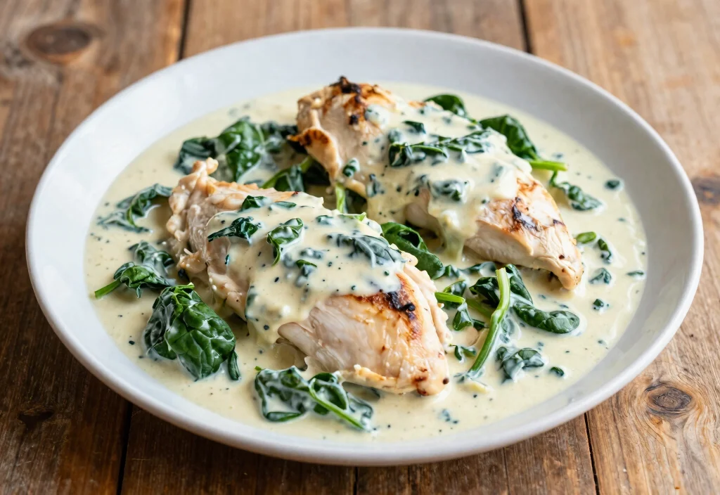18 Whole30 Oven Recipes for Hands-Off Cooking - 17. Whole30 Creamy Spinach and Artichoke Chicken 1