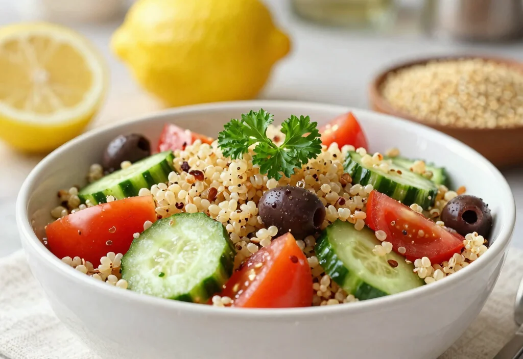 19 Whole30 Crockpot Recipes for Busy Families - 7. Mediterranean Quinoa Salad 1