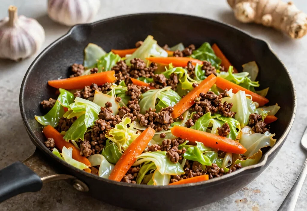 19 Whole30 Ground Beef Recipes Easy & Satisfying - 12. Ground Beef and Cabbage Stir-Fry 1